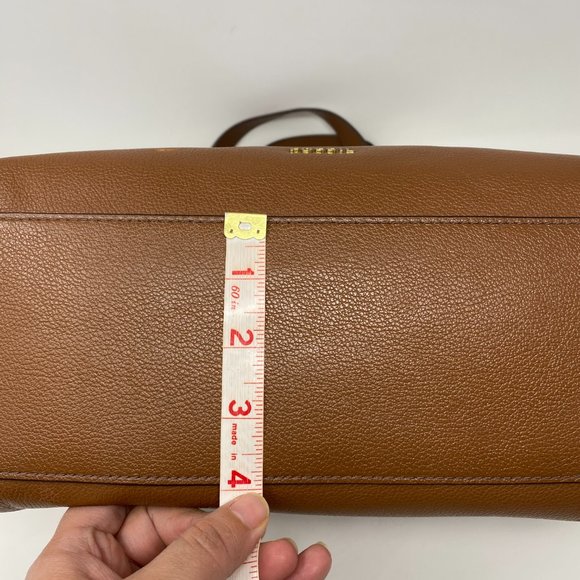 Fossil Brown Pebbled Cowhide Leather Mimi Side Pockets Large Shopper Tote Bag - Picture 6 of 14